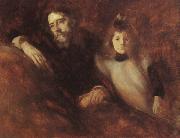 Eugene Carriere Alphonse Daudet and his Daughter oil on canvas